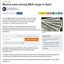 Mexico sees strong M&A surge in April